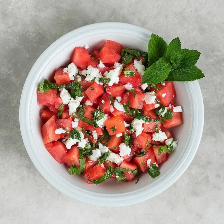 Wassermelonen Feta Minz Salat