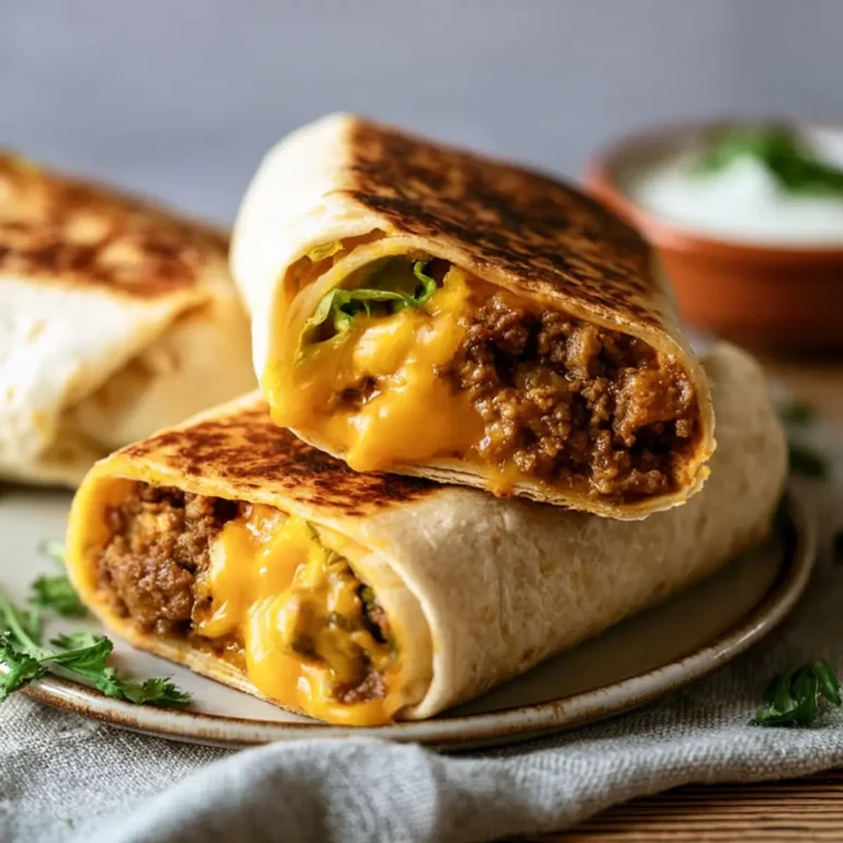 Wraps mit Hackfleisch und Käse im Airfryer