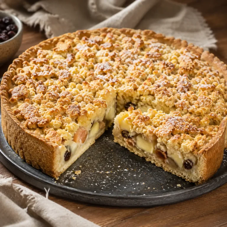 Bratapfelkuchen mit Marzipanstreusel