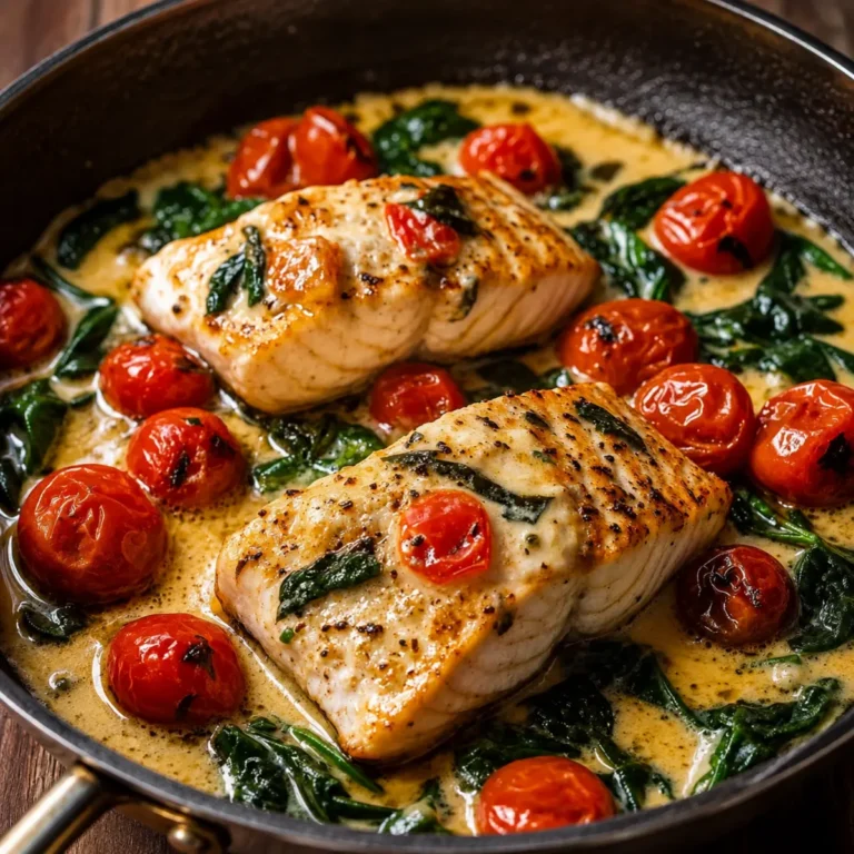 Gebackener Lachs mit Spinat und Tomaten