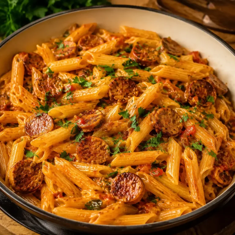 One Pot cremige Cajun Wurst Pasta