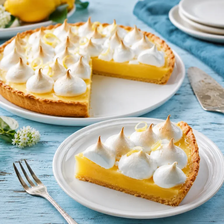 Tarte au citron mit Baisertupfen