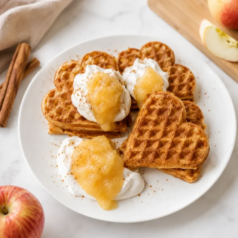 Vegane zuckerfreie Apfelmus-Zimt-Waffeln